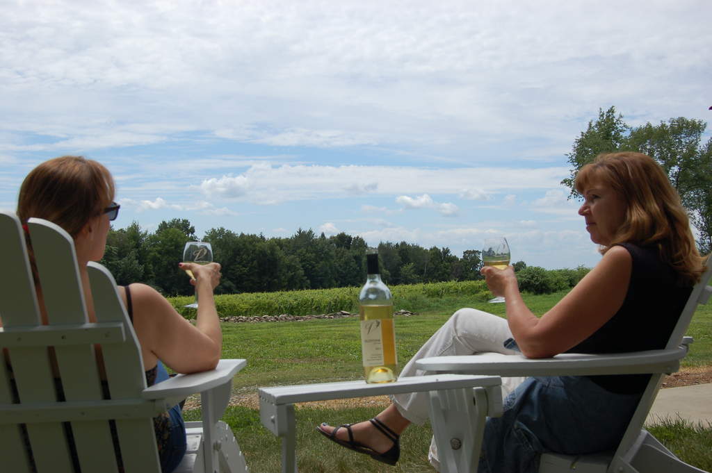Relax with a glass of wine in our Adirondack chairs.