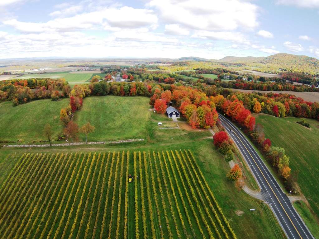 Victory View Vineyard on Upper Hudson Valley Wine Victory View Vineyard - a drone view