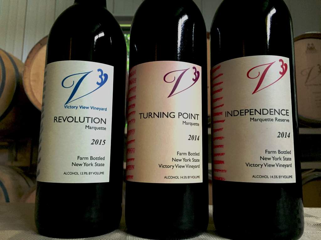 Marquette wine - Revolution, Turning Point and Independence - at Victory View Vineyard.