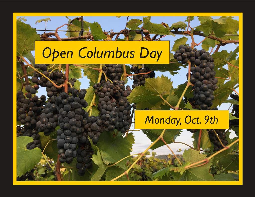 Special Hours - Open October 9, 2017 for wine tastings and tours.