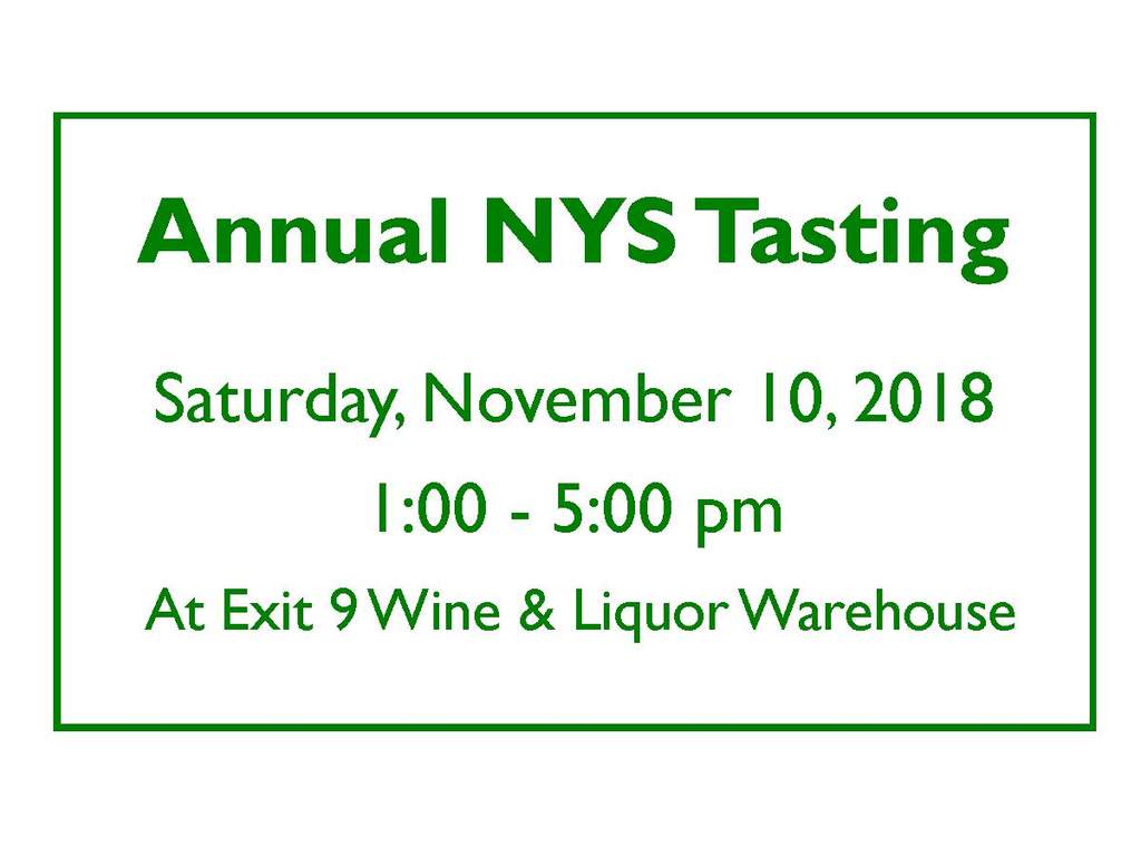 Annual Exit 9 Warehouse Tasting in Clifton Park, New York on Saturday, November 10, 2018 at 1:00.