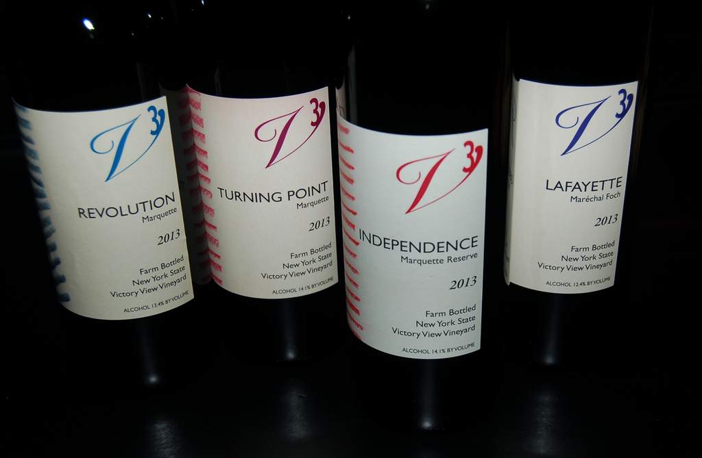 Award-winning red wines at Victory View Vineyard - Revolution, Turning Point, Independence.