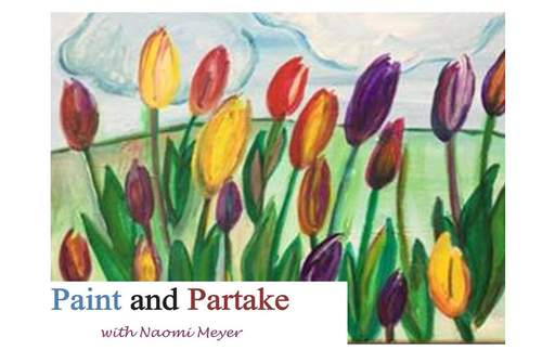 paint and sip event with Naomi Meyer - paint colorful tulips