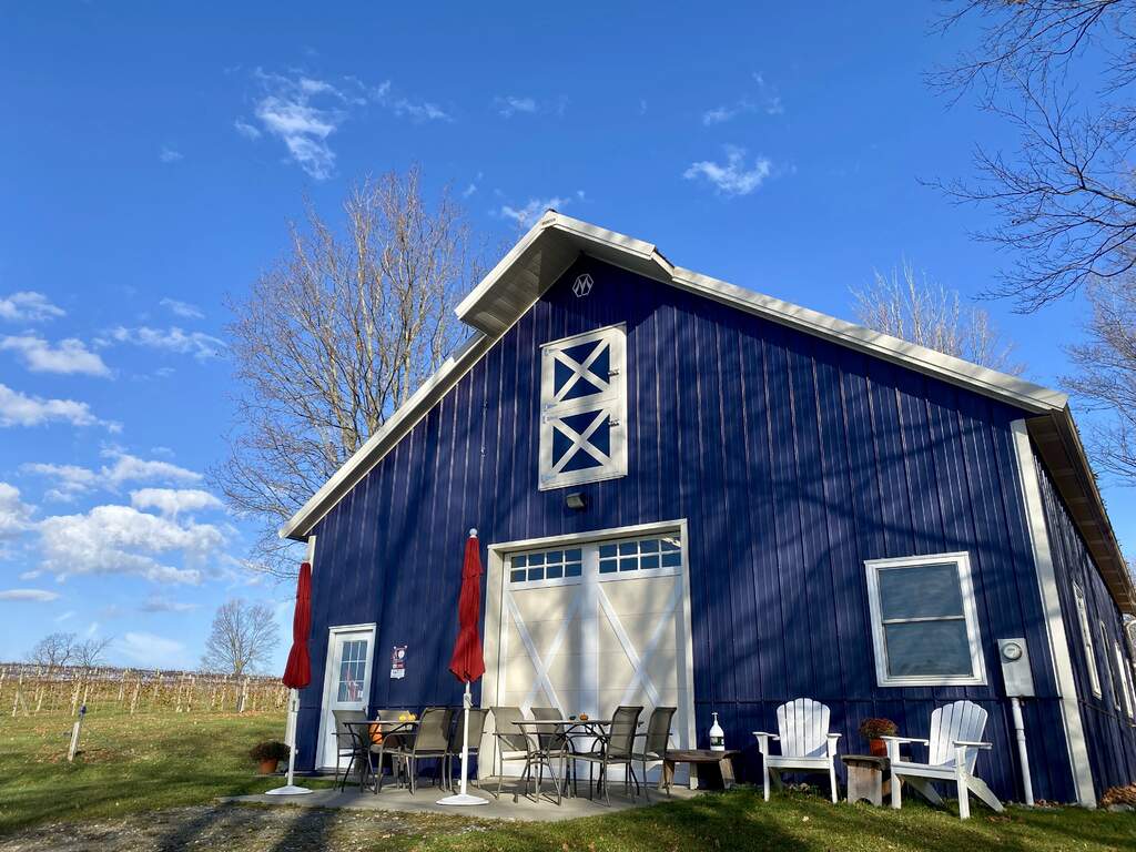 Outside wine tastings are possible at our winery in Autumn, weather permitting.