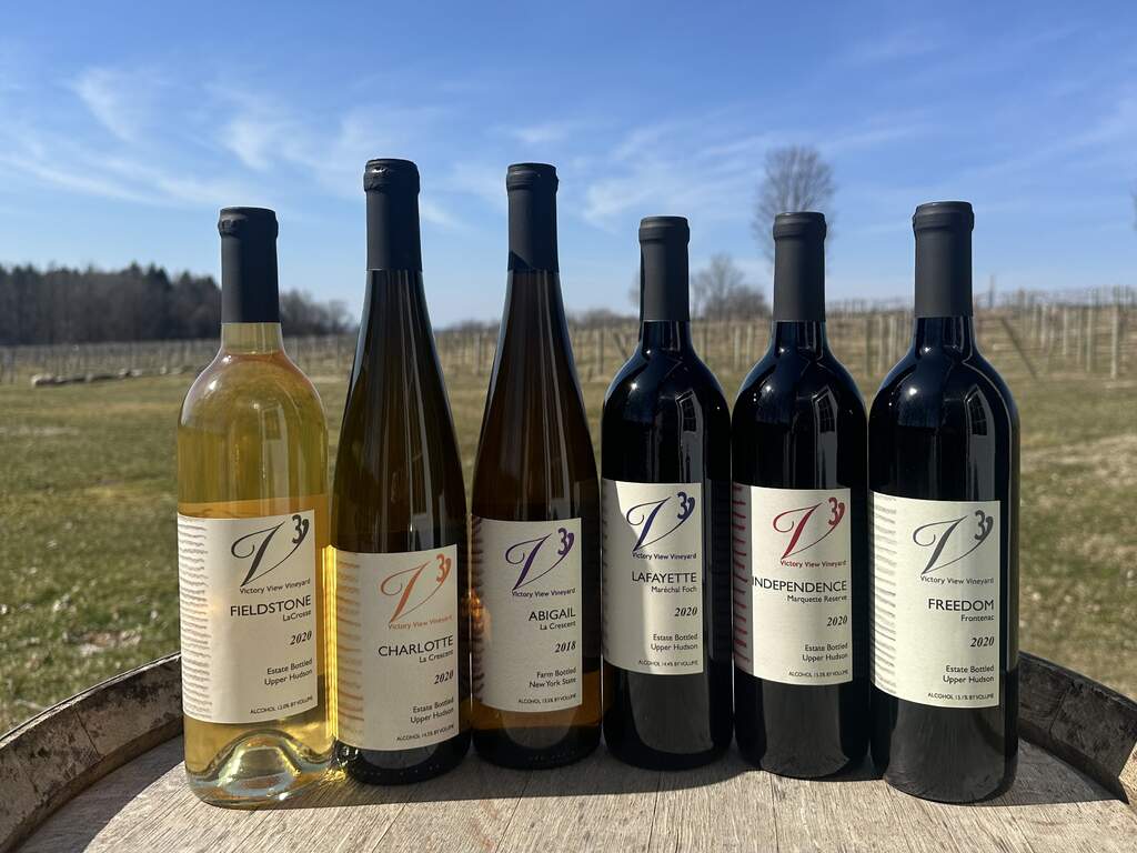 Opening Lineup Six bottles of Victory View Vineyard wines
