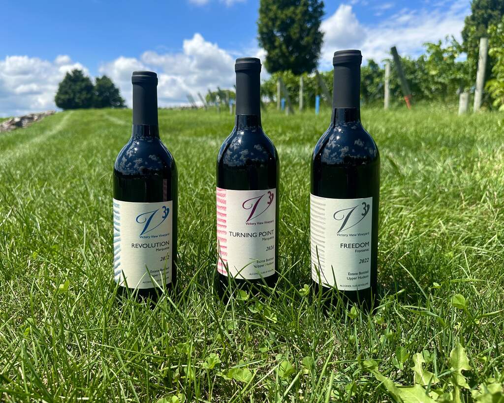 Some of the red wines crafted at Victory View Vineyard