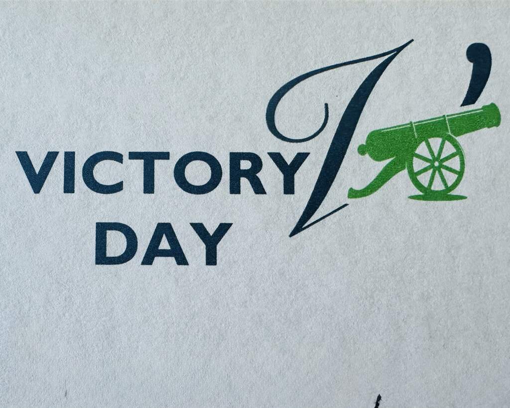 Victory Day canon firing at dusk